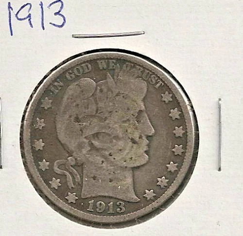 1913 Barber Half : Good + Details
