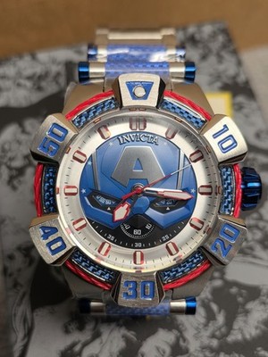 Invicta Marvel Captain America Men's 52mm Limited Blue Carbon