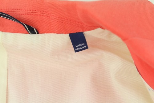 Gant Damen Blazer EU34 Koralle Leinen Mischung Kerbe Einreihige Logo Gefüttert - Bild 9 von 11