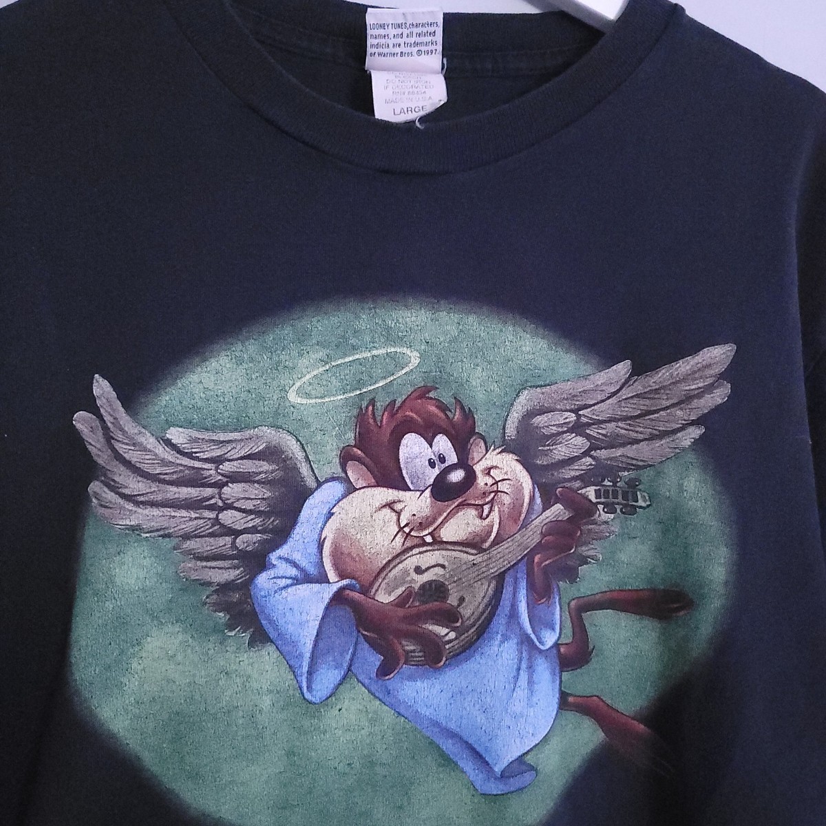 90s Angel and Devil Taz tシャツ Vintage 90s Looney Tunes Taz T-Shirt Mens Large Angel Devil 90s