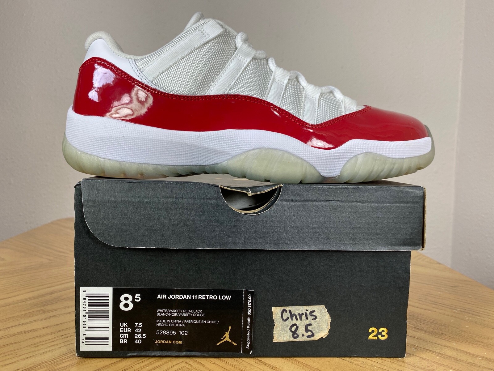 Size 8.5 - Jordan 11 Retro Low Cherry 