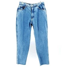 Gitano Womens Straight Leg Jeans Blue Cotton Light Wash Frayed Denim Short 16