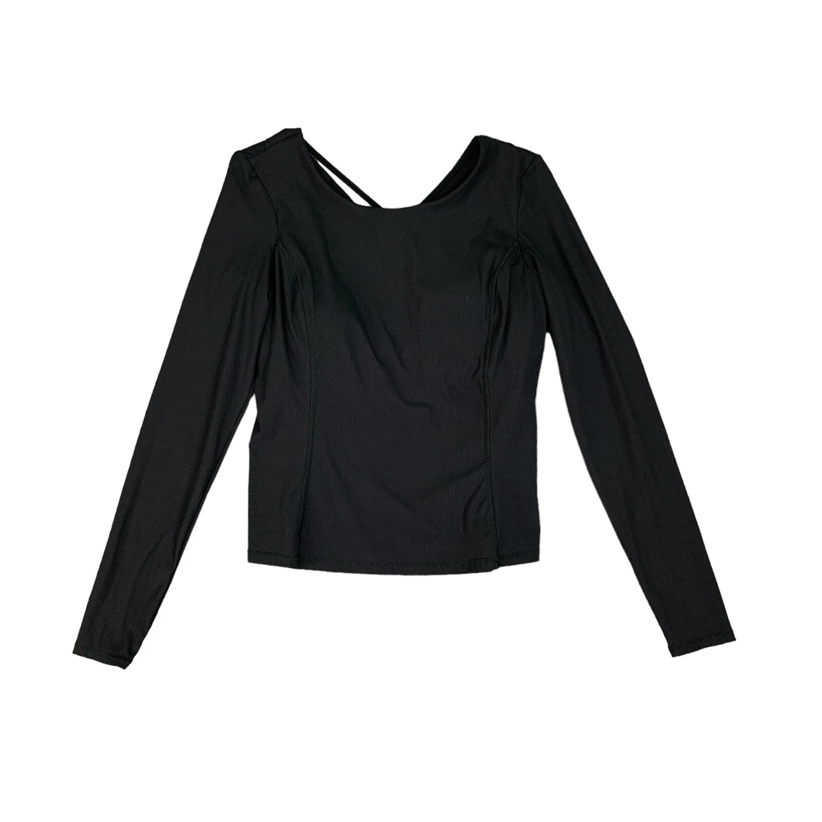 sweaty-betty ribbed strappy back long sleeve padded shirt
