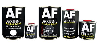 FÜR Mazda M7198 Comet Grey Metallic 3.7L Autolack SET 2K EP Grundierung Klarlack