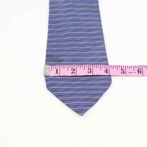 Kenneth Cole Blue Striped Men's Neck Tie - Picture 4 of 4