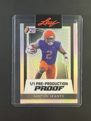 Ashton Jeanty 2024 Leaf Pro Set Football 1/1 Silver Pre Production Proof