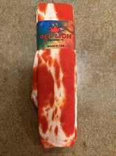Red lion orange tye-dye 18  tube socks soccer size 6-8.5