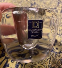 Darlington Crystal pebble thick walled heavy clear small vase with label stamped