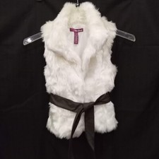 Epic Threads Girls Bright White Faux Fur Vest Holiday Party Size Large NWT