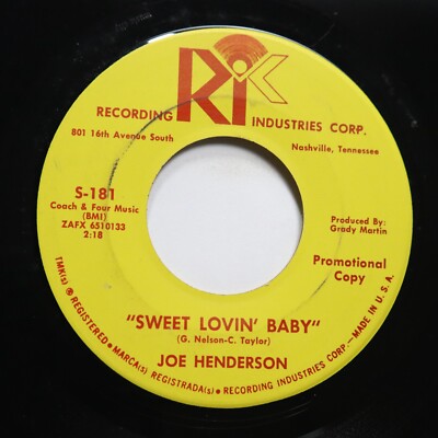 JOE HENDERSON - SWEET LOVIN' BABY / TOO MUCH TO LOSE - SOUL 45 *PROMO*