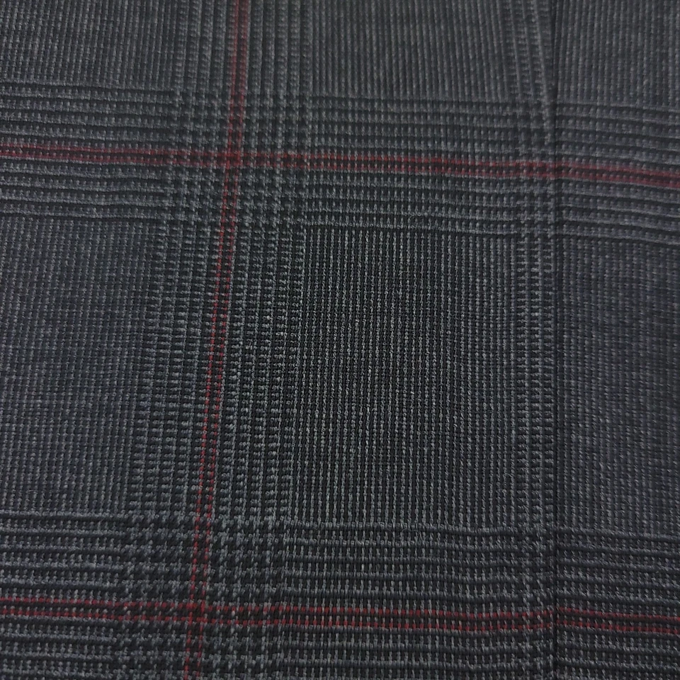 HUGO BOSS Jeffery 212 Gray & Red Window Plaid Wool Suit Jacket Blazer Mens 38R - Image 3 of 4