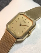 Vintage Seiko Women’s Octagon Watch Ladies Gold Tone Wristwatch New Battery