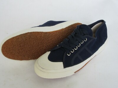 blue canvas trainers
