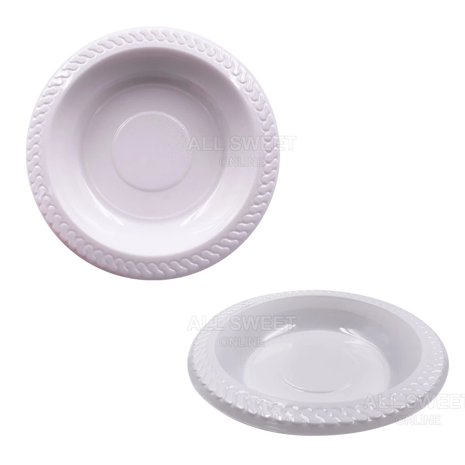 50pcs Party White Plastic Bowls Dinner Picnic Catering Event 180mm x 30mm AU - image 2 of 4
