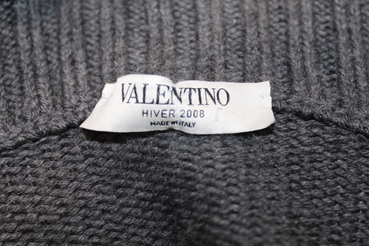 トップス VALENTINO HIVER 2008 wool knit jacket Vintage VALENTINO Hiver 2008 Fleece Wool Knit Long Sweater