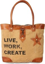 Upcycled Canvas tote bag for women canvas sho...