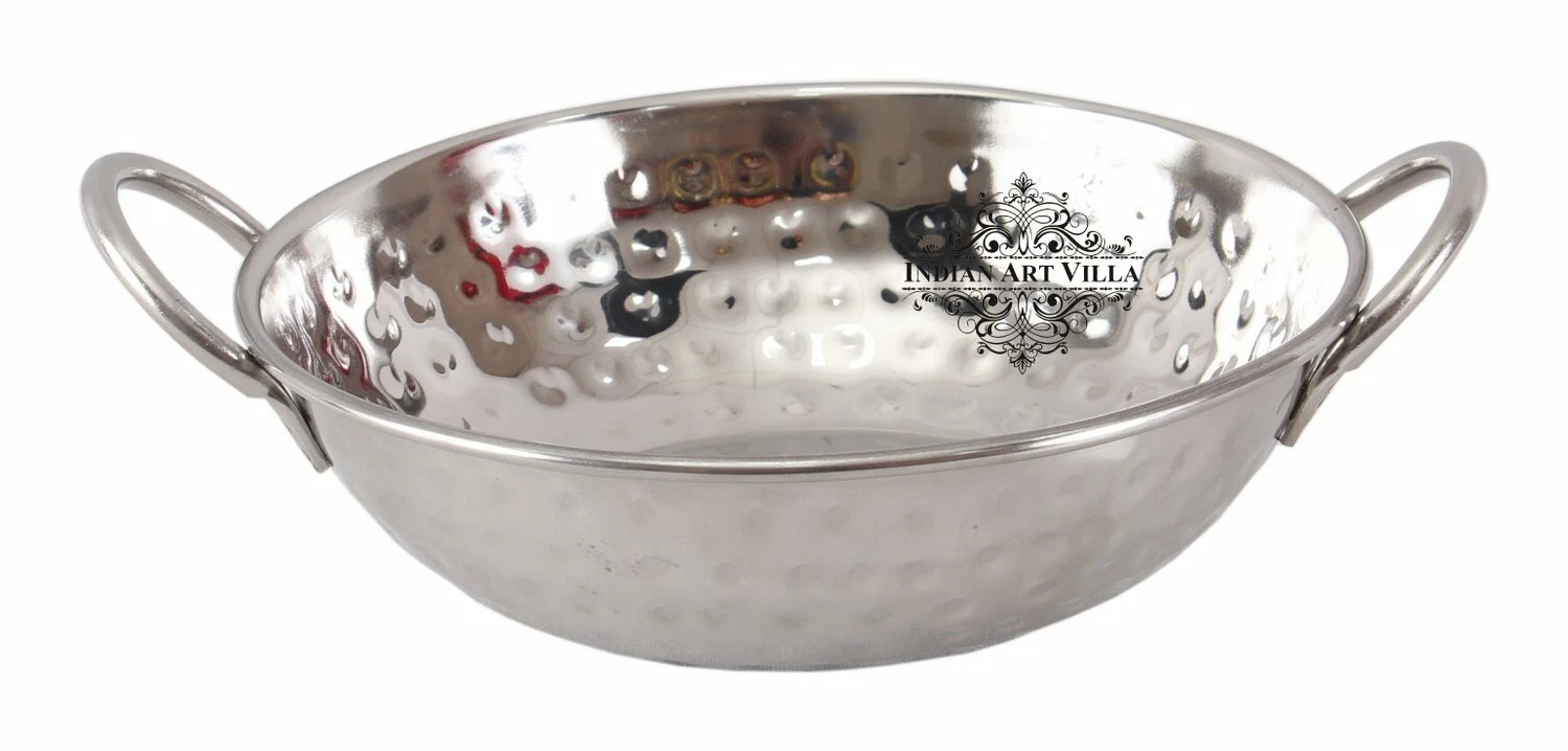 Forjado Acero Inoxidable Hecho Kadai Wok Cuenco, Serveware Vajilla, 675ML
Opens in a new window or t