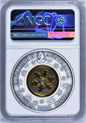 2021 Christmas Wonderland 2oz Silver Antiqued Coin NGC MS 70 FR - Picture 2 of 4