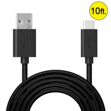 AMZER 10 Feet Type A to USB Type C Reversible Data Sync Charging Cord - Black