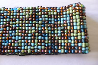 Designer 2 1/2 inch wide stretch beaded belt multi colored  display picture 3