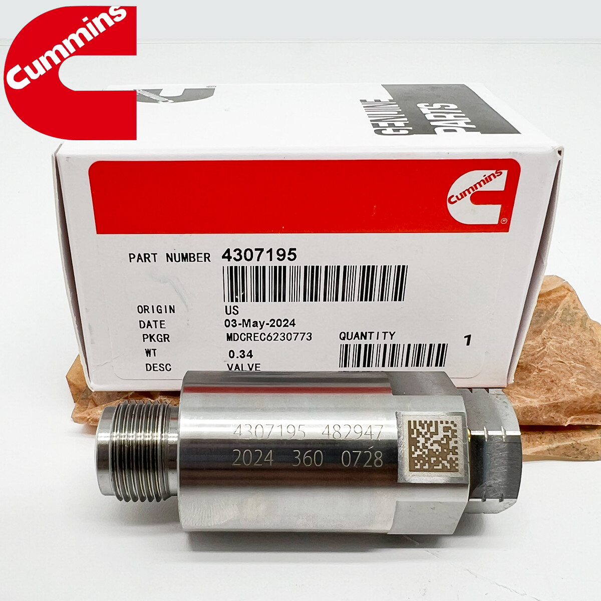 OEM 4307195 / 5473196 Pressure Relief Valve for Cummins ISX15 QSX15 2011-2017