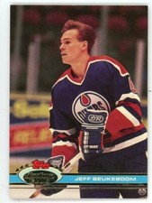 1991-92 Stadium Club Oilers Hockey Card #350 Jeff Beukeboom