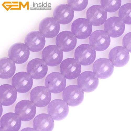 Light Purple Jade Beads Round Gemstone Spacer Beads Jewelry Making 15" 8mm 10mm - Picture 13 of 19