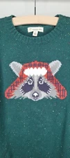 Tucker + Tate Racoon Sweater green sz  6