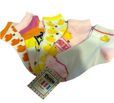 5-pack of novelty ankle socks branded with the PEEPS characters women s NWT