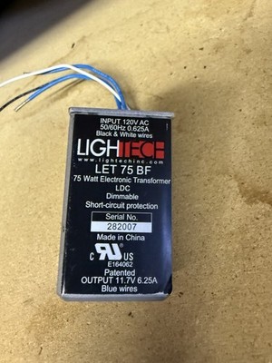 GE Lightech LET75 Dimmable Electronic Transformer 120VAC 75Watt 12V Output