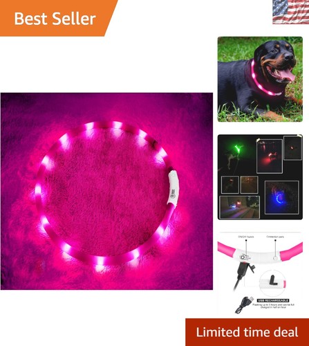 Collier LED pour chien longueur personnalisable avec 12 lumières lumineuses - équipement de sécurité ultime - Photo 1/10