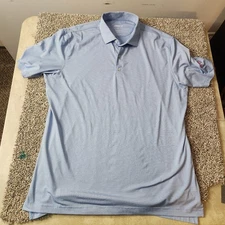 Johnnie-O Polo Mens L Blue Striped Performance Golf Shirt Preppy Pine Valley