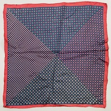 VINTAGE Navy Burgundy Abstract Floral Pocket Square
