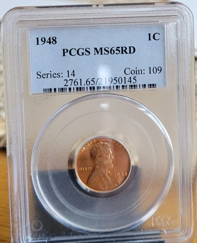 1948 Lincoln Cent PCGS MS-65 RD