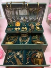 Vintage Estate Costume Jewelry Lot Retro MCM Estate  Gold Tone Earrings Brooches