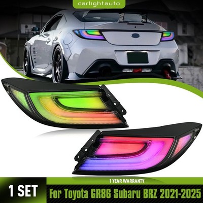 RGB Rainbow LED Tail Light For Toyota GR86 Subaru BRZ 2021-2025 Rear Lamps LH+RH