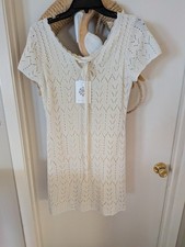 Rebellion JR Sz. M Lined Cap Sleeves "Natural" Color Sweater Dress NEW