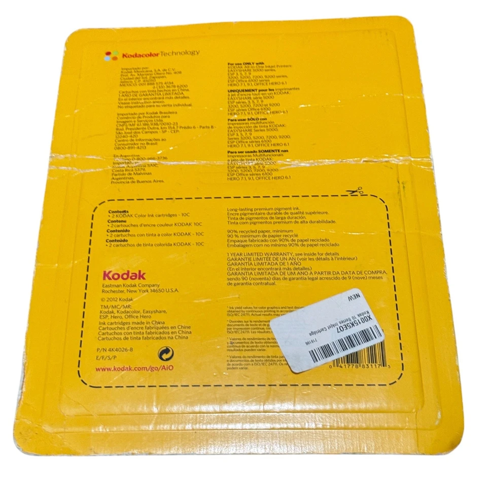 Pack of 2 Kodak Technology Color Printer Ink Cartridges 10C All in One Easyshare - Image 4 of 4
