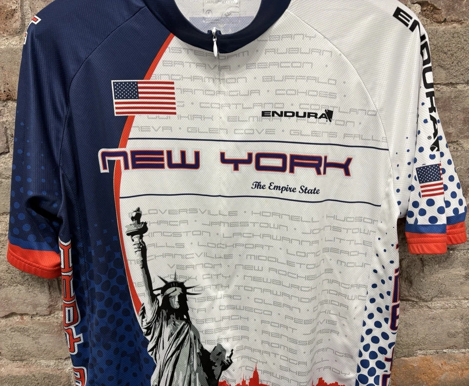 NEW YORK The Empire State ENDURA Bike Cycling Jersey w/ Zipper Unisex Size Large - Image 4 of 4