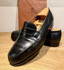 CHAUSSURES JM WESTON VINTAGE MOCASSINS JANSON C180 CUIR NOIR 7,5 C 41,5