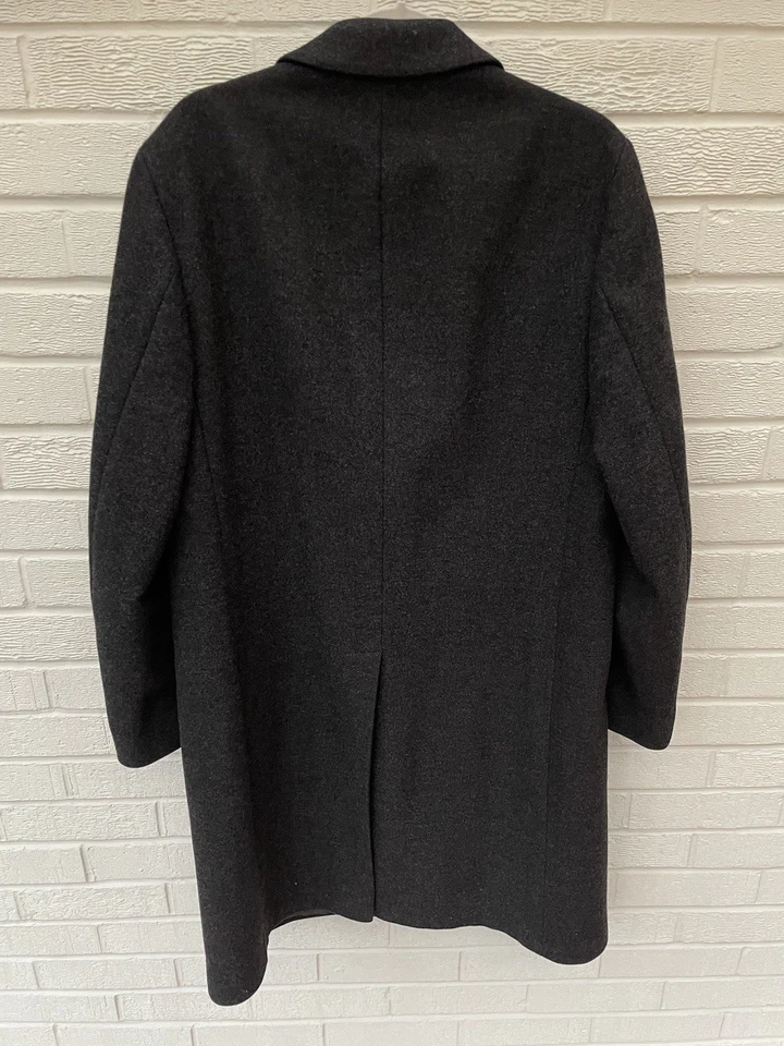 Vintage Dunn & Co Crombie Wool Coat Mens Large Grey Long Jacket 44 Large Jacket - Image 4 of 4