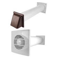 Through Wall Ventilation Kit, Standard  Fan with Brown External Hooded Vent