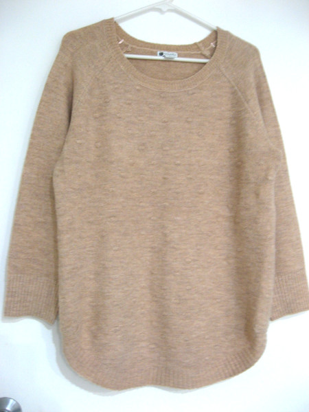 ROCKMANS DARK APRICOT LONG SLEEVE JUMPER WITH RAISED PATTERN ON FRONT SIZE M