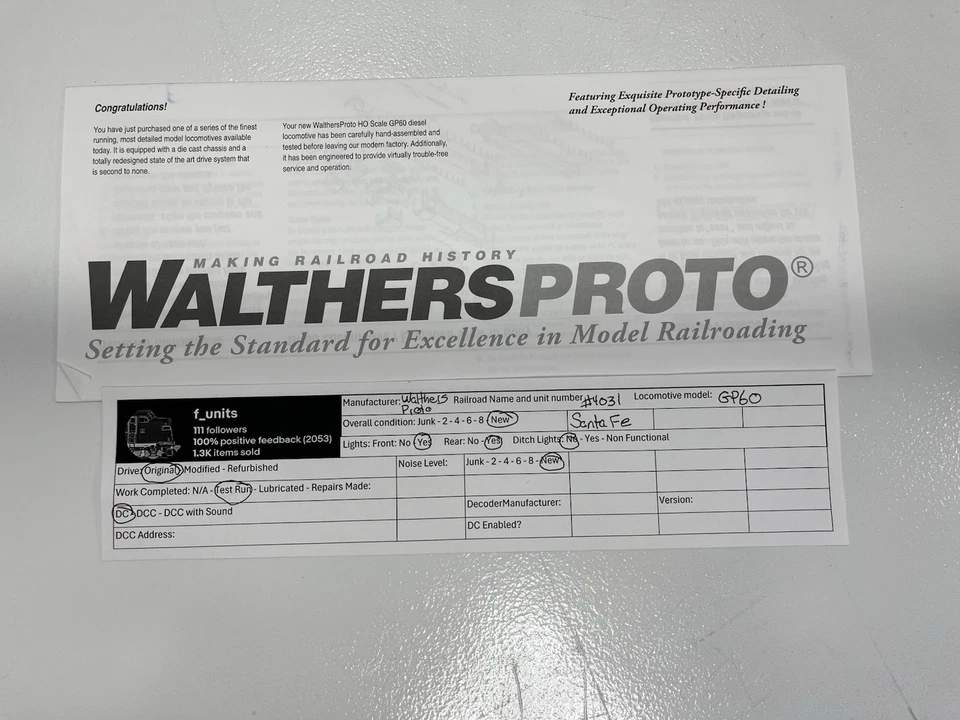 Walthers Proto 2000 HO Scale Santa Fe 4031 EMD GP60 DC / DCC Ready - Image 2 of 4