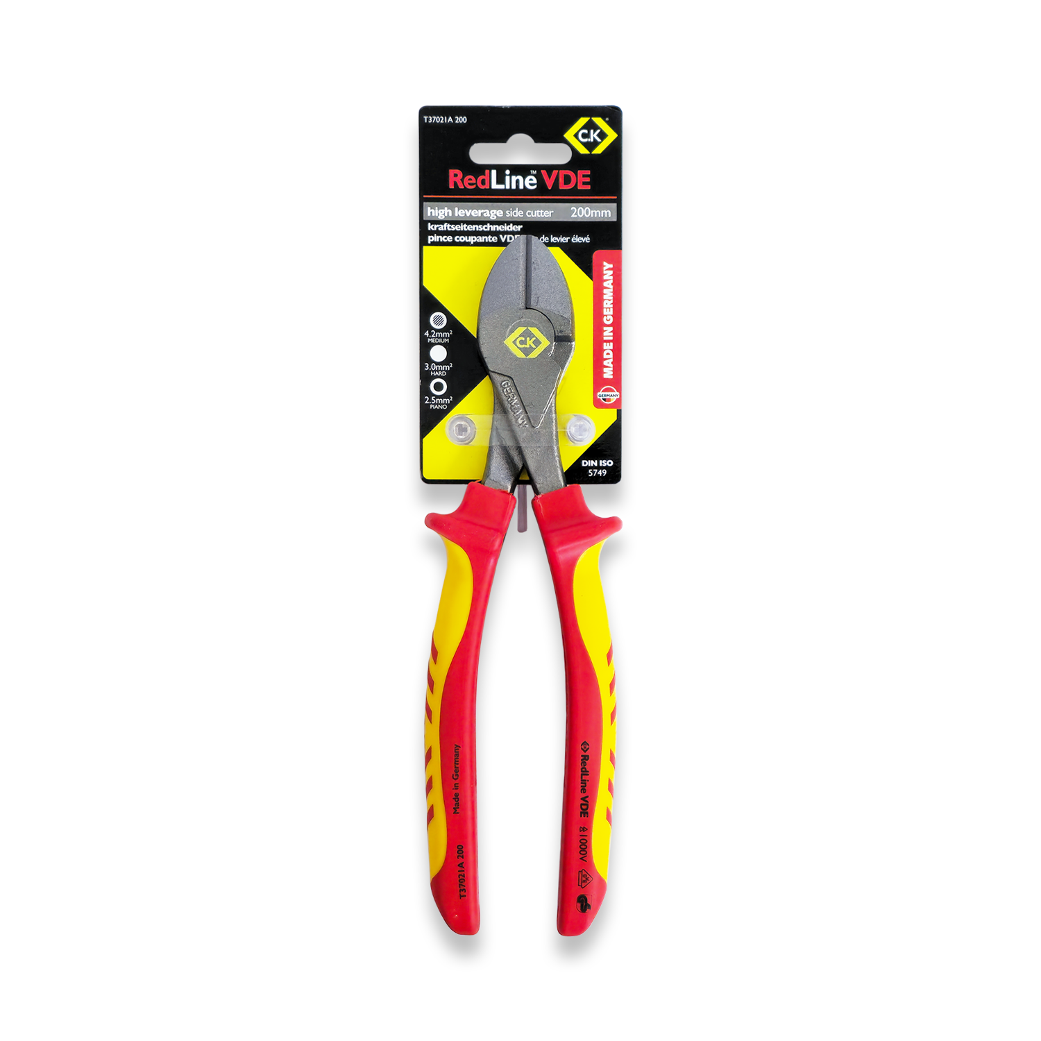 CK Tools RedLine VDE High Leverage Side Cutters 200mm T37021A 200