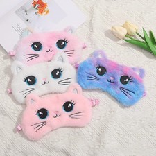 2025 Cute Plush Sleeping Mask Big Eyes Plush Eye Patch Kids Cat Shading Eye Mask
