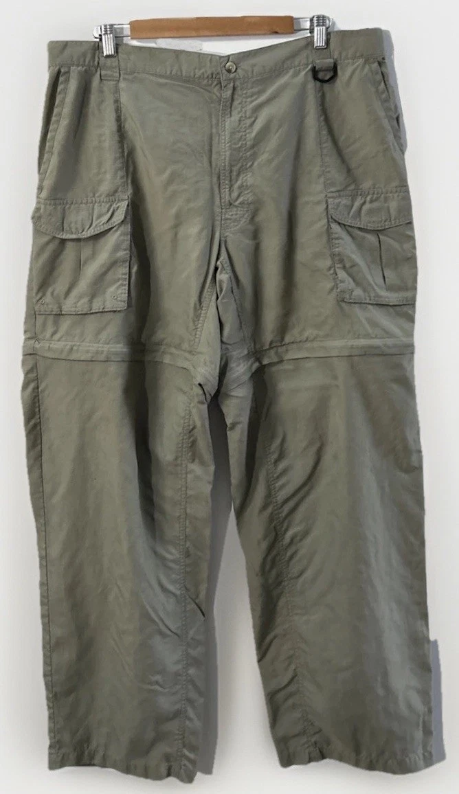 Mens Columbia PFG Convertible Pants Ripstop Cargo Fishing Hiking Nylon Sz XL 32”