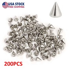 200X Punk Cone Metal Spikes Rivets Studs Screw Back For Clothing Jacket Leather
