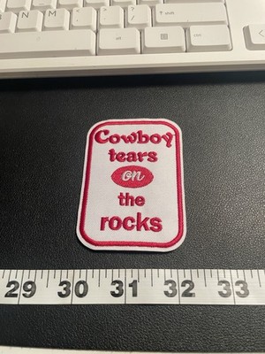 Cowboy Tears On The Rocks Western Embroidered Iron On Patch