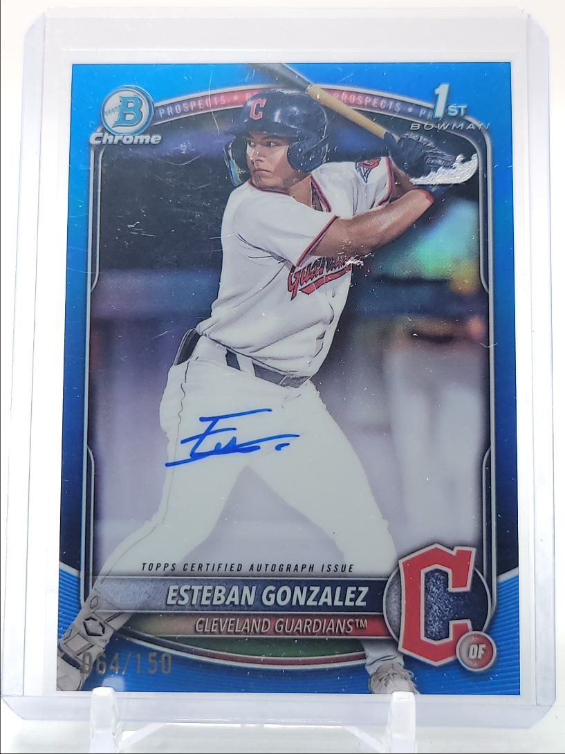 ESTEBAN GONZALEZ 2025 BOWMAN CHROME 1ST BLUE REFRACTOR AUTO /150 Q3952